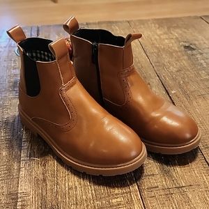 DADAWEN brown ankle boots side zip